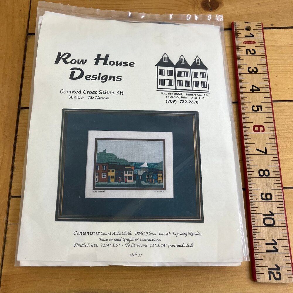 The Narrows Counted Cross Stitch Kit Row House Designs Vintage 1997 St John's NL